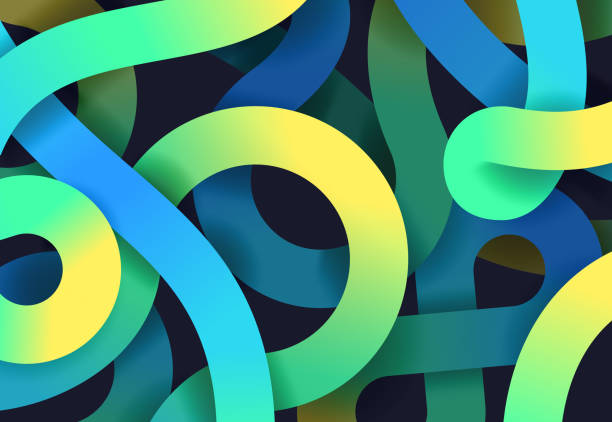ilustrações de stock, clip art, desenhos animados e ícones de abstract swirl gradient overlap abstract background - swirl backgrounds blue single line