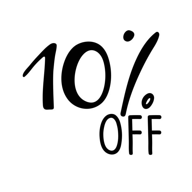 istock 10 percent off lettering. Vector calligraphy. Handwritten text. Sketch Hand drawn Sale sign. For card, poster, sale billboard, sign, banner, badge, icon, tag. Sketch discount collection - 10 percent. 1276670117