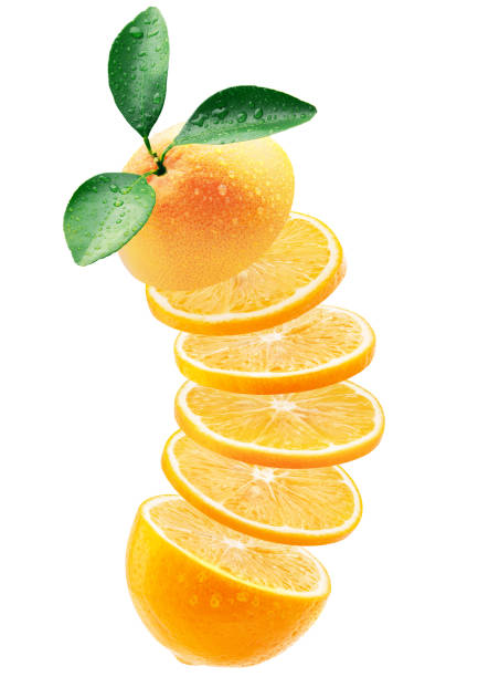 istock sliced orange with leaves isolated on a white background 1276678474