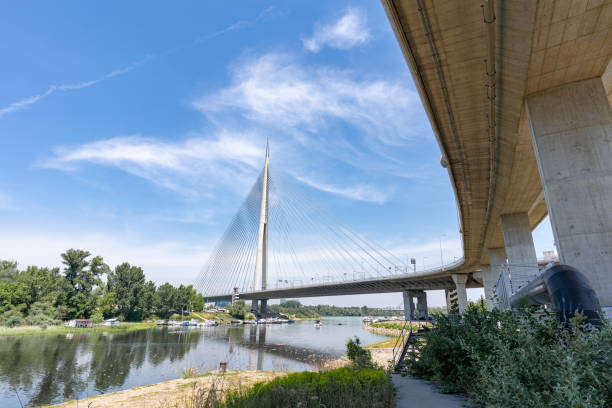 istock Bridge over Ada and water pollution in Sava river 1276684806