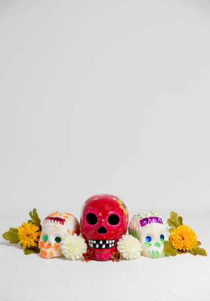 istock Day of the dead composition, sugar skulls 1276686936