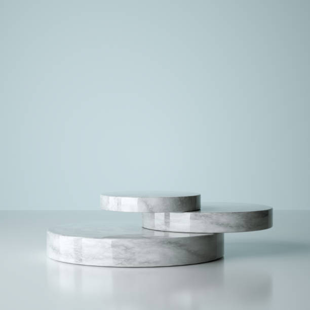 istock Mockup winner podium, abstract minimalism and realistic marble, 3d render 1276694194