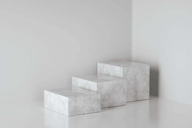 istock Mockup winner podium, abstract minimalism and realistic marble, 3d render 1276694195