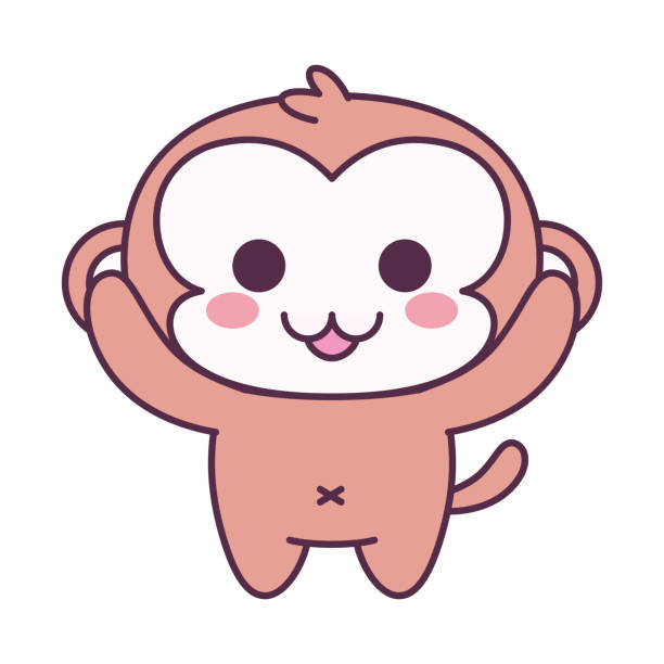 Isolated surprised emoji Isolated surprised emoji monkey baby funny icon - Vector emoji monkey stock illustrations