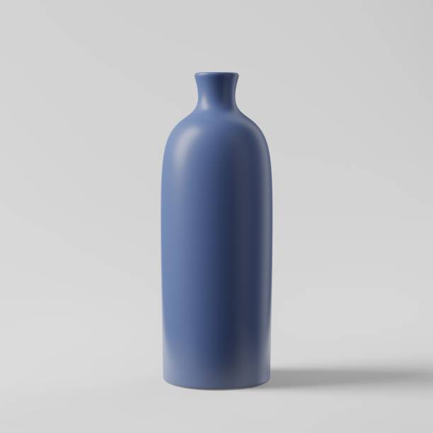 3d ceramic vase with a white background 3D illustration rendering- Blue ceramic vase with a white background blue jug stock pictures, royalty-free photos & images