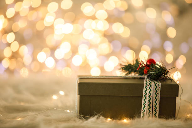 istock Christmas box with Christmas tree ornament decoration 1276706003