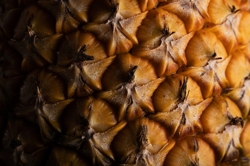 Ripe pineapple peel in all its details