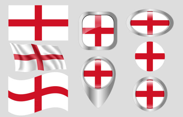 flagge von england st george es cross - english flag st george flag st stock-grafiken, -clipart, -cartoons und -symbole