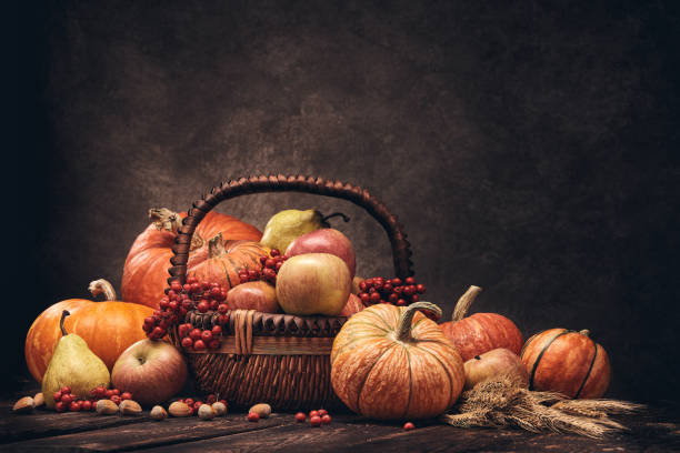 istock Thanksgiving background. Autumn harvest 1276714895