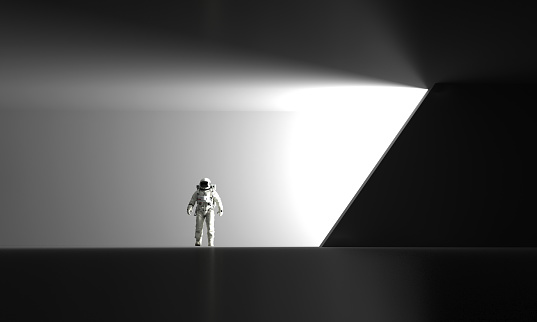 Astronaut inside spaceship
