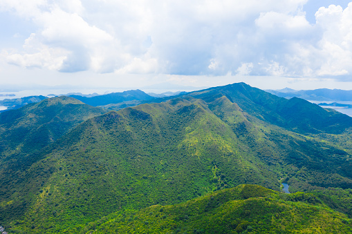A panoramic view of the town of Turrialba, Costa Rica and its volcano