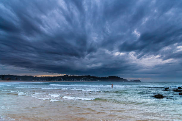 Clouds and the sea, early morning at Avoca Beach on the Central Coast, NSW, Australia.