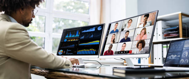 istock Watching Online Video Conference Meeting 1276731443