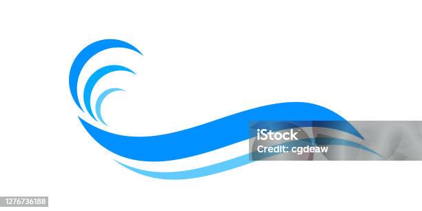 Water Waves Blue Symbol Water Ripples Light Blue Ocean Sea Surface Symbol Aqua Flowing Graphic Stock Illustration - Download Image Now