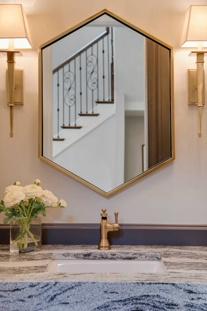 istock A hexagon-shaped mirror above bathroom sink 1276740277
