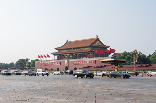 Beijing, China - September 6, 2020: Tiananmen Tower in Beijing, China