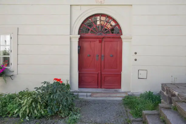 Old vintage door in the medieval house