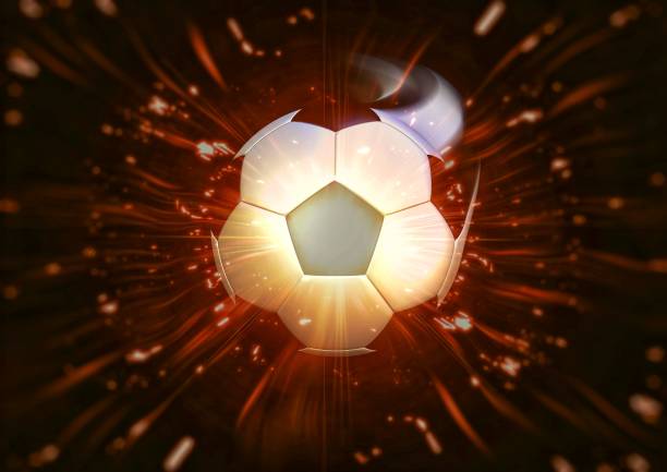 istock Glittering abstract soccer ball 1276746066