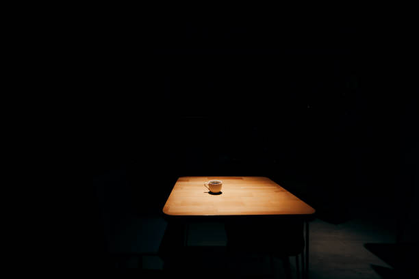 istock Coffe on wood table at cafe in night 1276746294