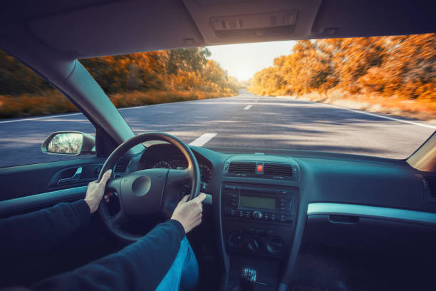 istock Car dashboard and steering wheel inside of car 1276750258