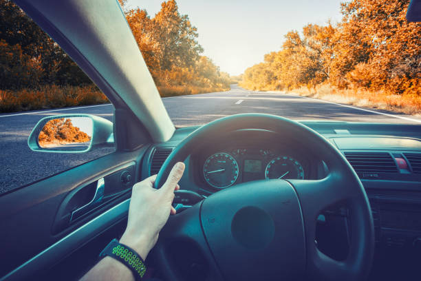 istock Car dashboard and steering wheel inside of car 1276750260