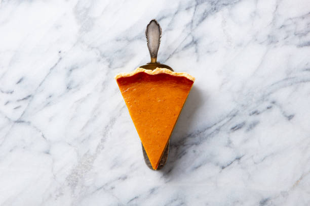 istock Pumpkin pie, tart. Marble background. Copy space. Top view. 1276757016