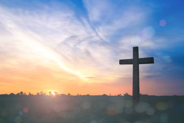 The cross at autumn background