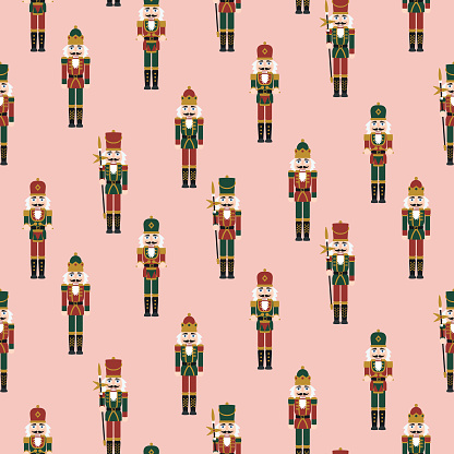 This seamless Christmas Nutcracker background can be repeated both horizontally and vertically as many times as required. It's been designed with a limited colour palette, making it easy to colour and customise to suit your needs. The toy soldier figures are full of character and the EPS10 vector file can be scaled to any size without loss of quality.