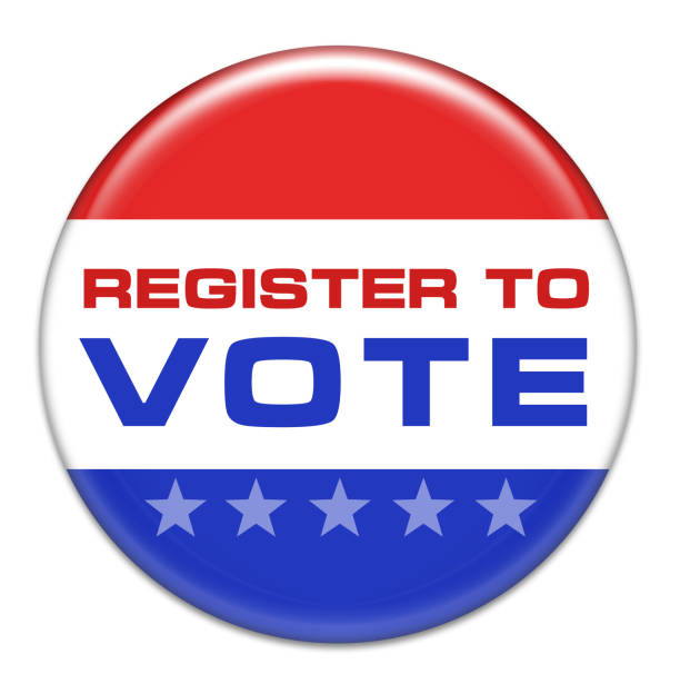 istock Register and Vote - Voting Badge 1276760401