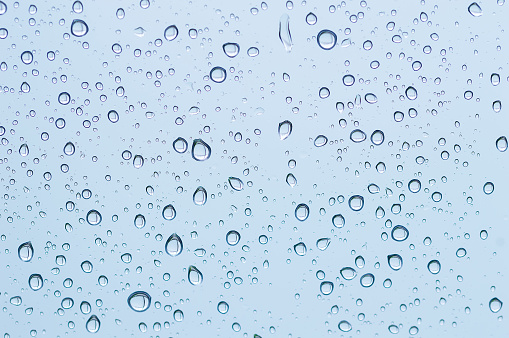 Shot of drops of water on a smooth surface