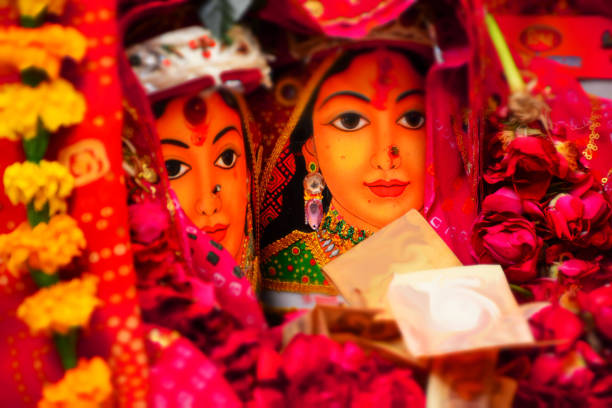 Hindu Religious Goddess Chamunda Mother stock photo