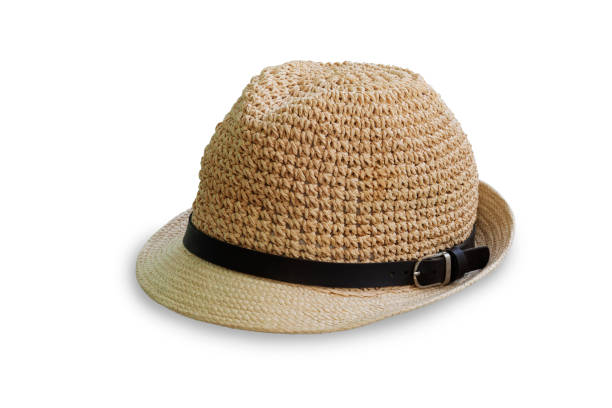 istock Vintage Straw hat fasion for man isolated on white background with shadow. 1276769103