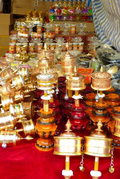 istock Prayer wheels on sale in Tibet 1276769125