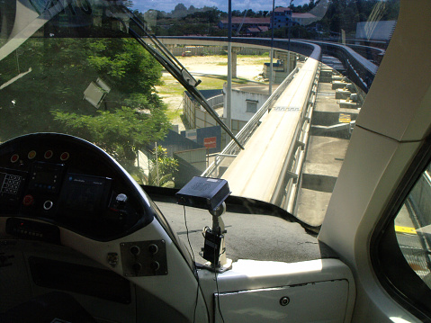 Kuala Lumpur, Malaysia, February 1, 2016: Command post of a modern Kuala Lumpur monorail