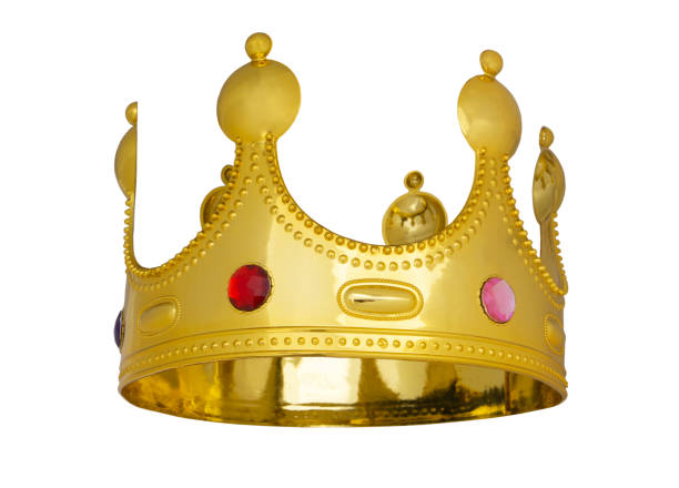 istock Gold king crown isolated on white 1276773307