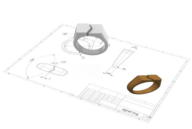 istock 3D rendering of signet ring 1276785837