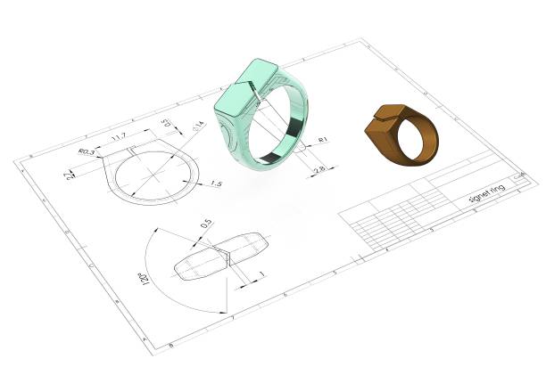 istock 3D rendering of signet ring 1276785852