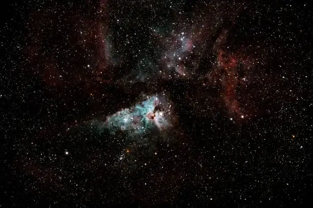 The Carina Nebula is located in the Sagittarius arm of the Milky Way and is one of the brightest objects in the night sky - seen from the southern sky in Namibia