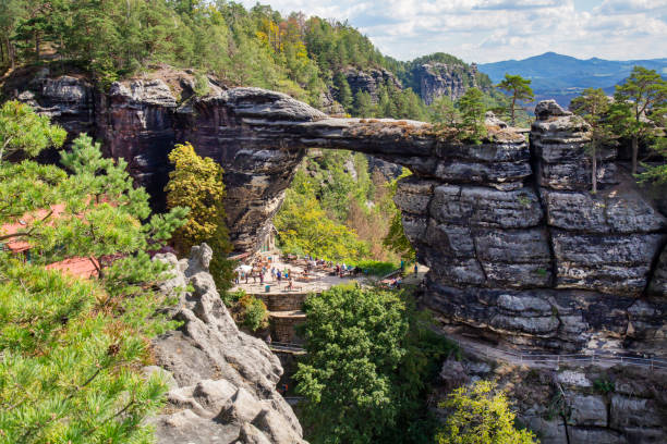 Pravcicka gate Pravcicka gate, Hrensko, Czech republic landscape pravcicka stock pictures, royalty-free photos & images