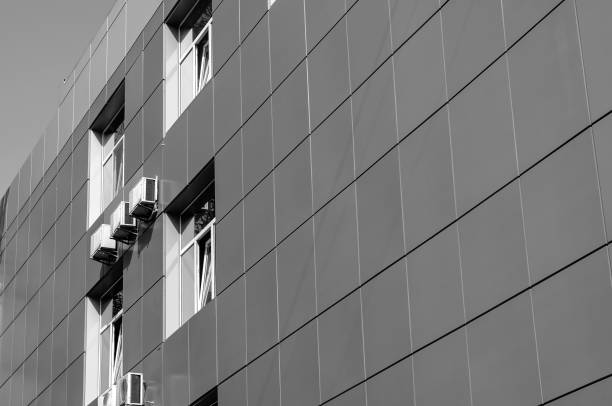 istock Metal exterior siding of a building. 1276802428