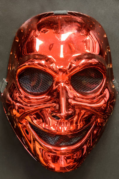 istock Metallic Sinister Ghost Mask Isolated Against Black Background 1276805081