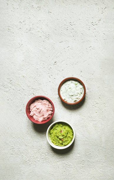 istock Appetizer with tarama, tzatziki and guacamole 1276805829
