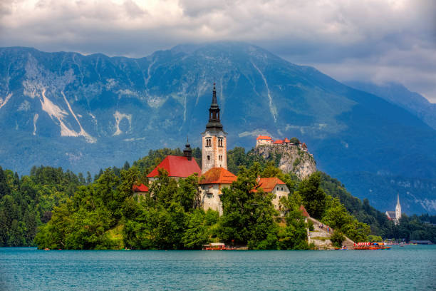istock Lake Bled, with Bled Island, Slovenia 1276806122