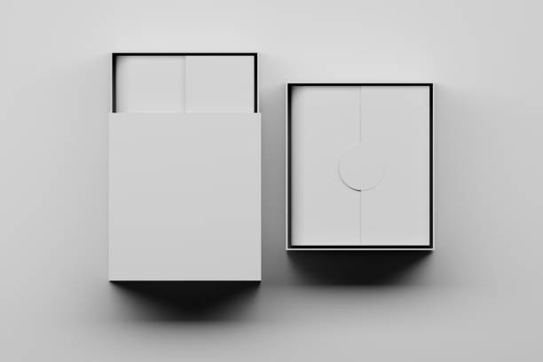 istock Two shopping gift boxes with blank surfaces on white background 1276810885
