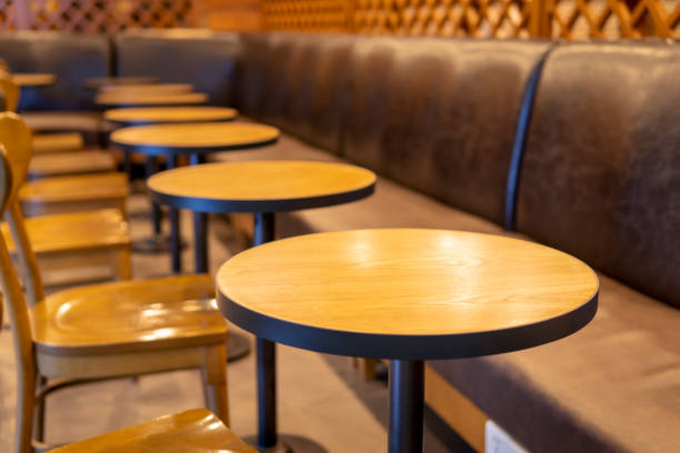 istock Close-Up Of Empty Tables and Chairs in a cafe 1276810900