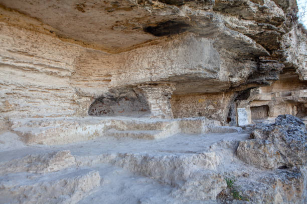 monastero rupestre dei monaci - cave church foto e immagini stock