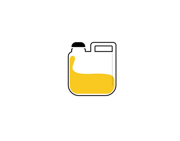 джерри cans плоская икона на белом фоне в векторной иллюстрации - gas fuel pump symbol metal stock illustrations