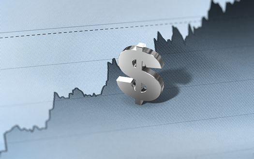 Dollar symbol financial graph