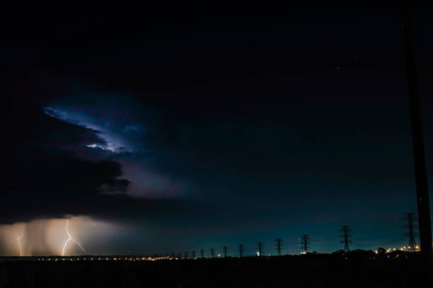 Lightening storm over the lake