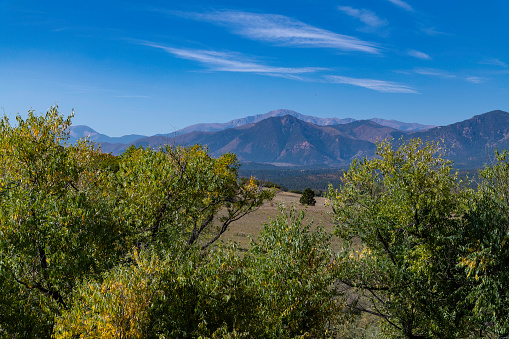 Autumn colors in middle Colorado with Pike Peak